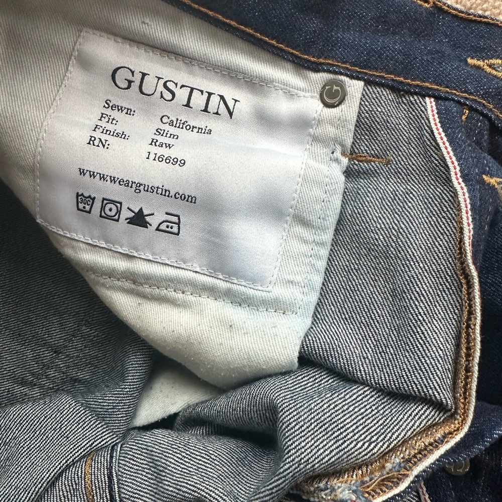 Gustin selvedge indigo denim jeans- made in USA SF CA! - Picture 5 of 7